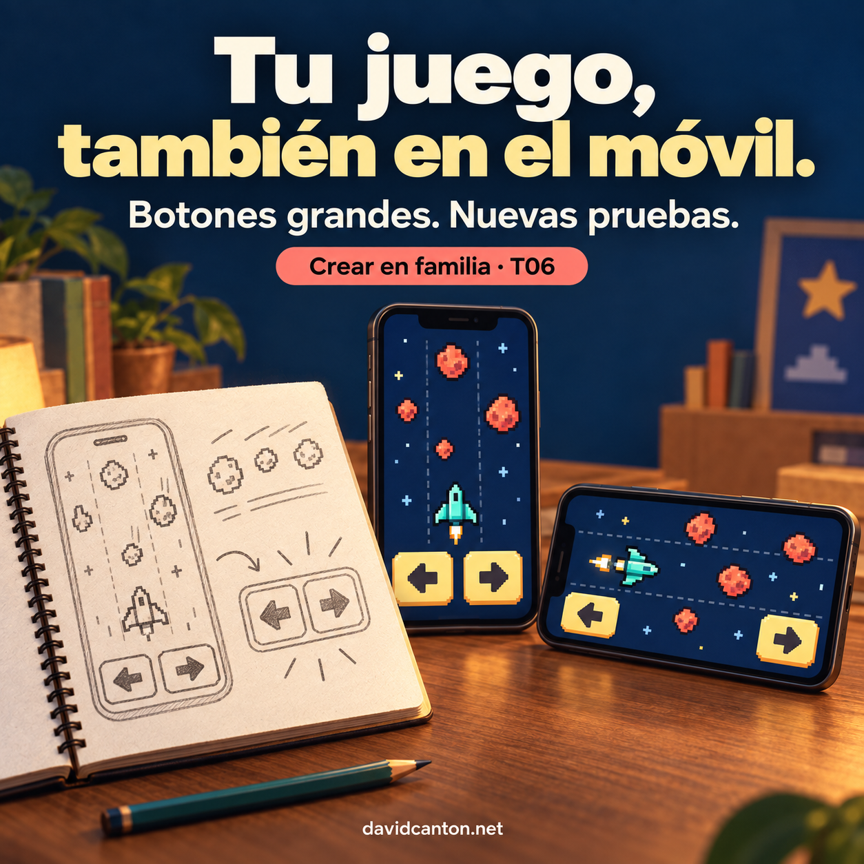 Portada ilustrada de Crear en familia: tu juego también se juega con los dedos