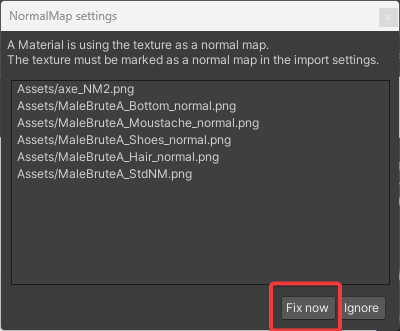 modal de correccion de texturas de tipo normal en unity