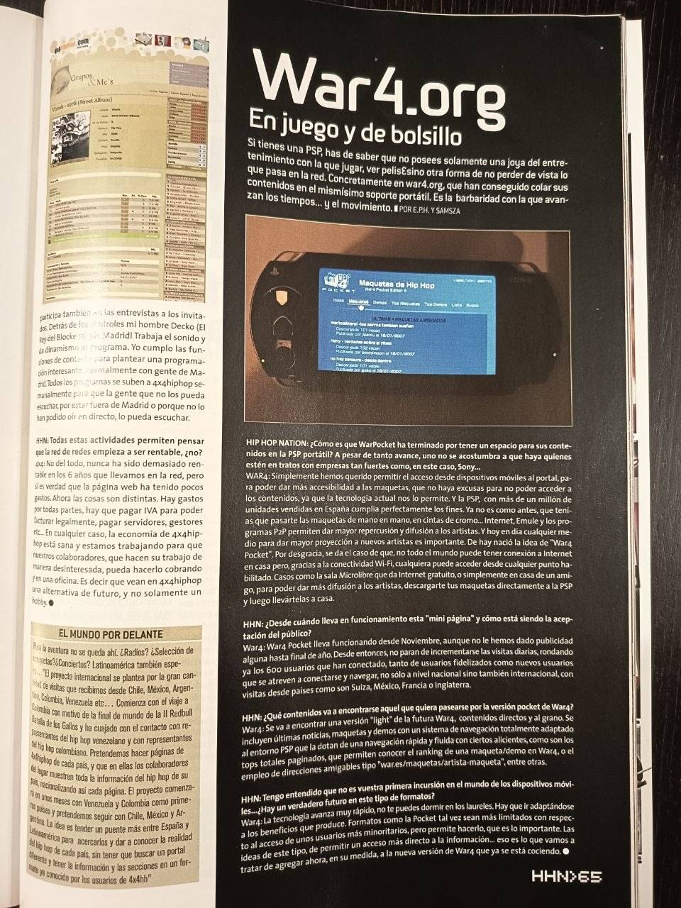 Reportaje sobre War4 Pocket en Hip Hop Nation número 82